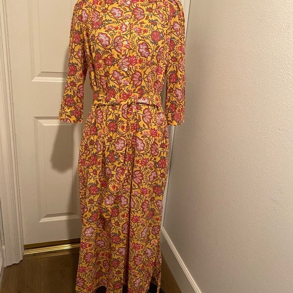 dRA Anthropologie Women’s Maxi Floral Button Belt Pockets Cotton size medium - Picture 7 of 16